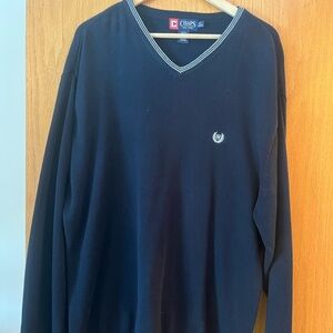 Chaps Men's Dark Blue V-Neck Sweater Size XLT